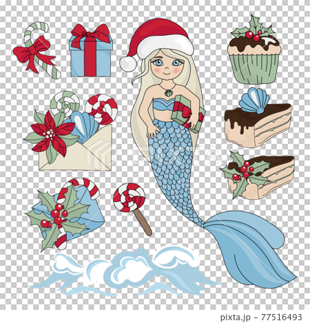 mermaid santa hat