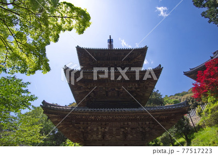 西国三十三所観音霊場 26番札所 一乗寺の三重塔 西国三十三所観音霊場 26番札所 一乗寺の三重塔 77517223