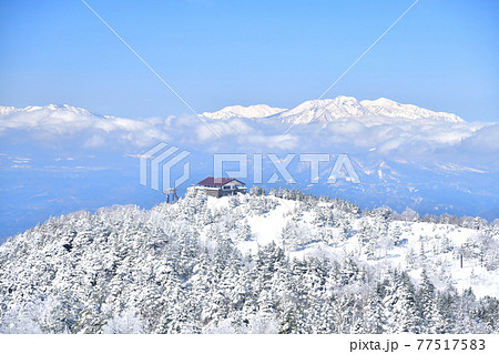 寺小屋スキー場より妙高山方面を望む(長野県山ノ内町)【2021.3】 77517583