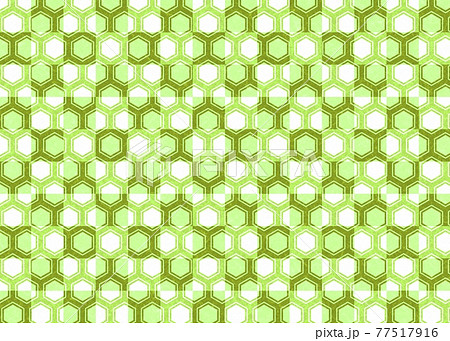 緑色の亀甲模様と市松模様の和柄背景のイラスト素材