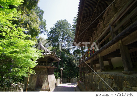西国三十三所観音霊場 26番札所 一乗寺の鐘楼と本堂 西国三十三所観音霊場 26番札所 一乗寺の鐘楼と本堂 77517946