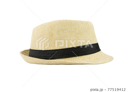 pretty straw hat isolated on white background pretty straw hat isolated on white background 77519412