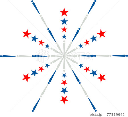 Fireworks flat vector icon. Independence day of USA. July fourth 77519942