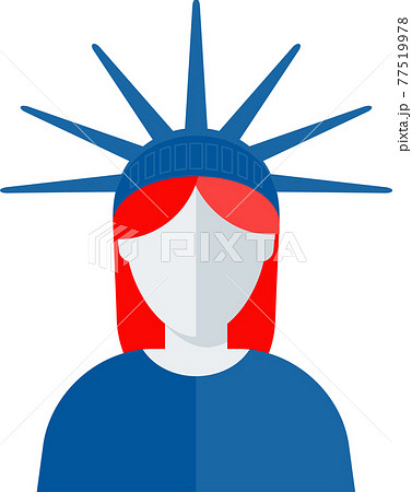 Statue of liberty america flat vector icon. Independence day of USA. 77519978