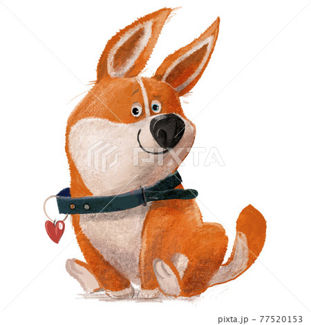 cute lovely corgi dog character on white background 77520153