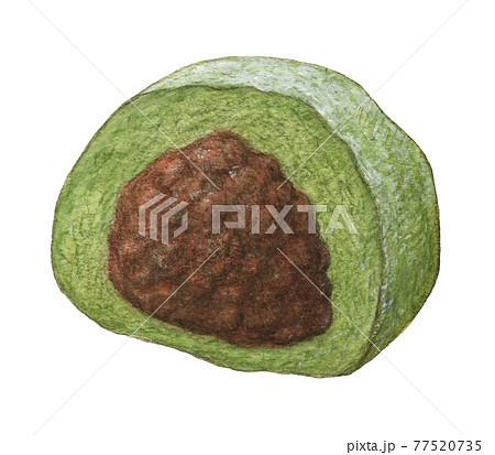 草大福はんぶんこ　水彩色えんぴつ画 77520735