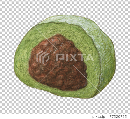 草大福はんぶんこ　水彩色えんぴつ画 77520735