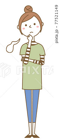 ため息をつく若い女性 ママ ため息をつく若い女性 ママ 77521149