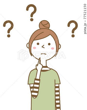 疑問に思う若い女性 ママ 疑問に思う若い女性 ママ 77521150