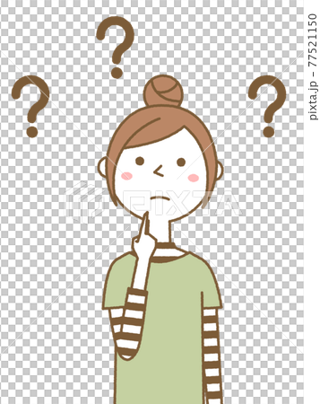 疑問に思う若い女性 ママ 疑問に思う若い女性 ママ 77521150