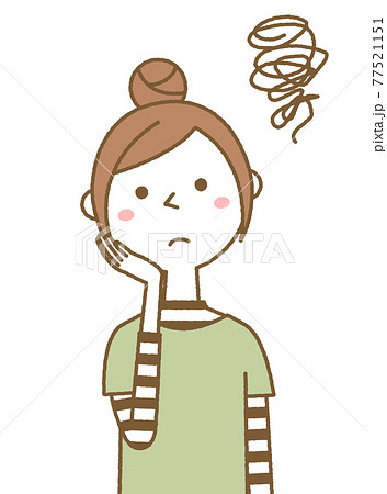 困る若い女性 ママ 77521151