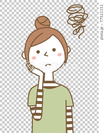 困る若い女性 ママ 77521151