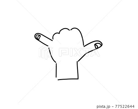 親指と小指を立てた手のイラスト アロハ ハンドジェスチャーのイラスト素材