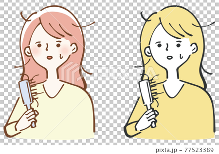 掉頭髮關心婦女例證 77523389