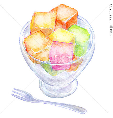 水彩イラスト 世界のスイーツ ロクム 水彩イラスト 世界のスイーツ ロクム 77523533