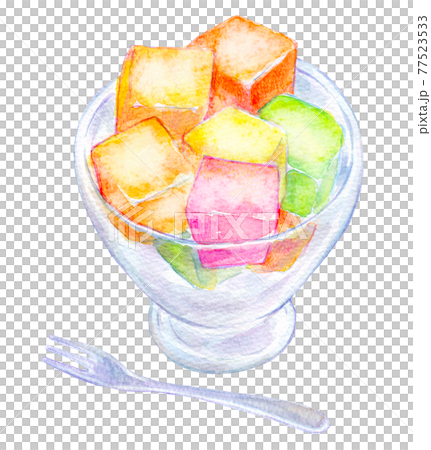 Watercolor illustrations of the world's sweets Turkish delight 77523533
