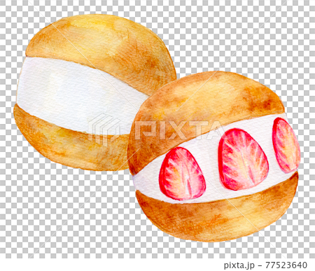 水彩イラスト 世界のスイーツ マリトッツォ 水彩イラスト 世界のスイーツ マリトッツォ 77523640