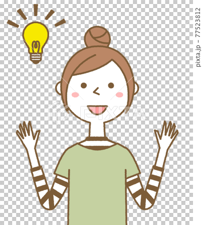 ひらめいた若い女性 ママ 77523812