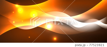 Shiny glowing neon wave, light lines abstract background. Magic energy and motion concept. Vector wallpaper template 77523921
