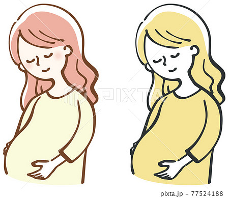 妊婦　マタニティー　イラスト 77524188