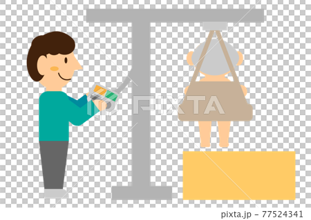 浴室用リフトを使って入浴を行う人 77524341