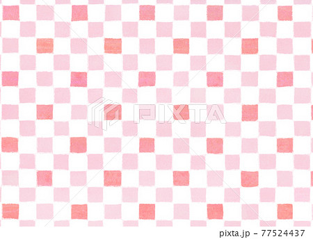 ピンクと赤のレトロかわいい市松模様背景のイラスト素材