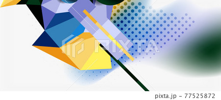 Trendy 3d geometric composition, design template for business or technology presentation, internet poster or web brochure cover 77525872