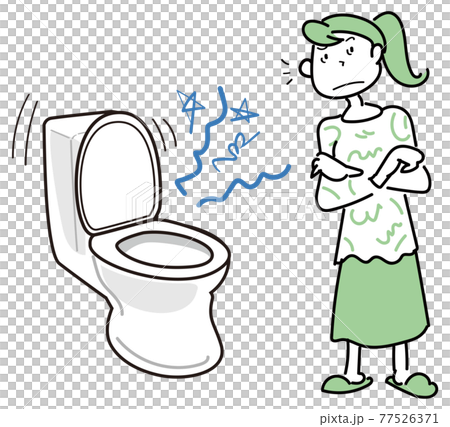 トイレから聞こえる異音が気になる女性 トイレから聞こえる異音が気になる女性 77526371