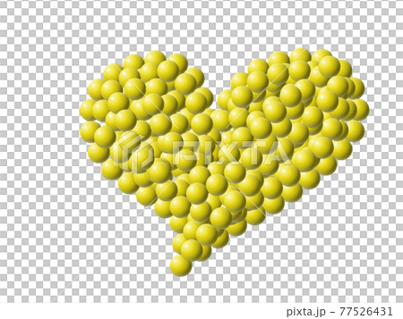 Three-dimensional heart yellow 77526431