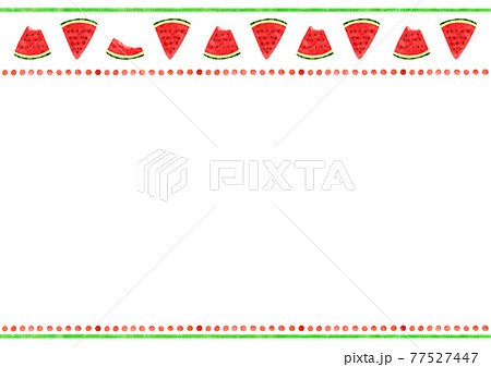 スイカ模様のフレームのイラスト素材