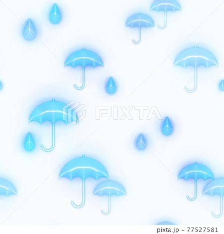 水滴と傘の背景素材シームレス 77527581