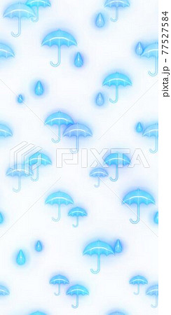 水滴と傘の背景素材シームレス 77527584