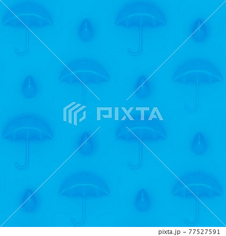 水滴と傘の背景素材シームレス 77527591
