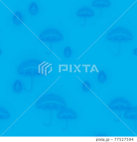 水滴と傘の背景素材シームレス 77527594