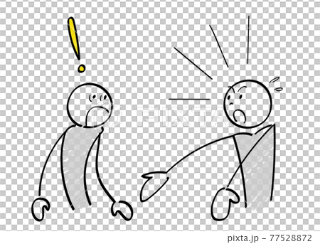 2人の棒人間 驚くシーンのイラスト素材