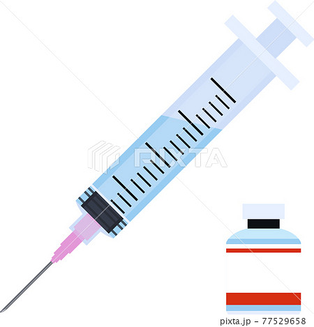 注射器とワクチンのイラストベクター素材のイラスト素材