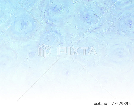 オイルパステルで描いた抽象画風バラの背景素材/青色 上から下へ薄くなるグラデーション 横 他色有り 77529895