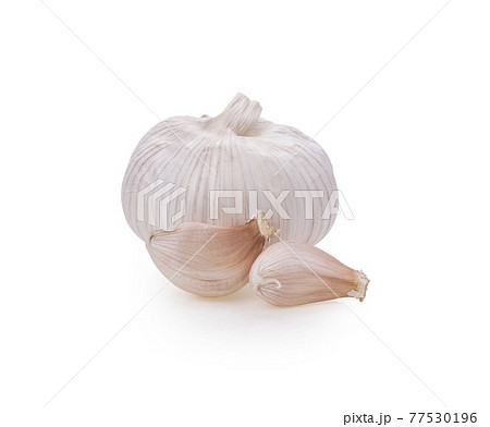 Garlic Isolated on white background 77530196