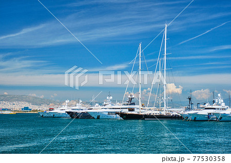 Yachts and boats in port of Athens. Athens, Greece Yachts and boats in port of Athens. Athens, Greece 77530358
