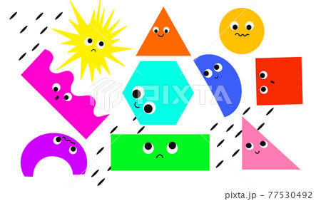 Geometric Figures with face 77530492