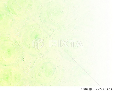 オイルパステルで描いた抽象画風バラの背景素材/黄緑色 左から右へ薄くなるグラデーション 横 他色有り 77531373