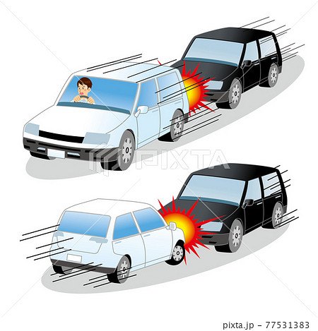 正面と背面衝突の自動車事故 77531383
