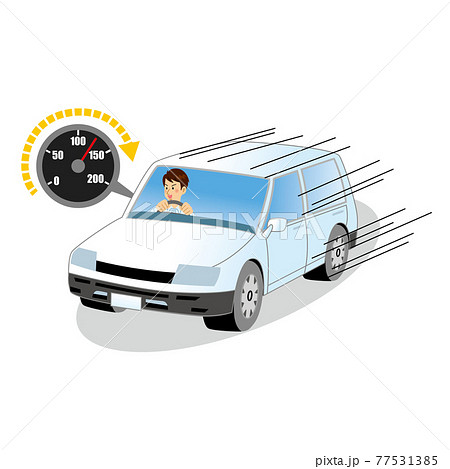 スピード違反で自動車を運転する男 スピード違反で自動車を運転する男 77531385