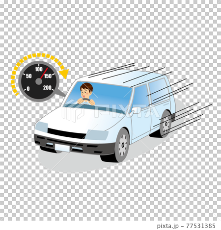 スピード違反で自動車を運転する男 スピード違反で自動車を運転する男 77531385