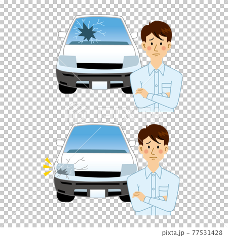 因汽車被不必要地毀壞而陷入困境的司機 77531428