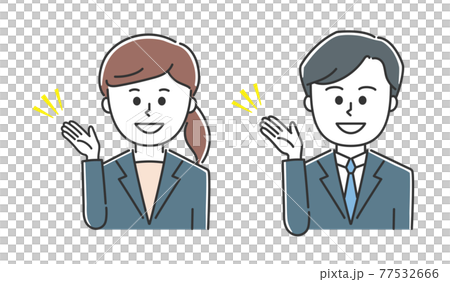 案内するスーツ姿の会社員 イラスト素材のイラスト素材