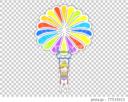 パラセーリングをする女性のイラスト 77533013