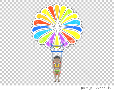 Illustration of a man parasailing 77533019