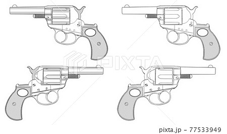 西部劇 ウエスタン 銃 ダブルアクションのイラスト素材