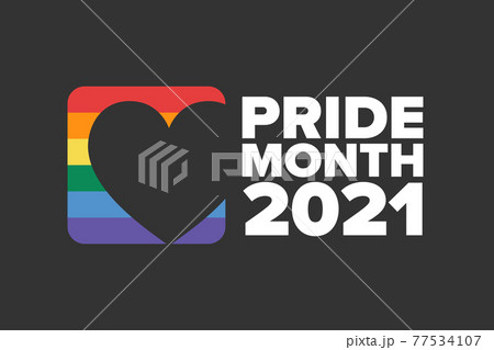 June is LGBT Pride Month. Holiday concept. Template for background, banner, card, poster with text June is LGBT Pride Month. Holiday concept. Template for background, banner, card, poster with text 77534107